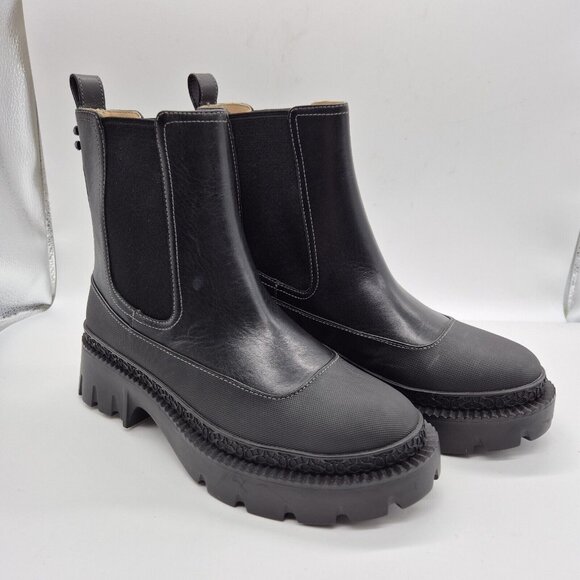 Coach Women's Bootie Jayla Leather Bootie Women's Size 7.5 B Black Chunky (738) - Picture 1 of 12